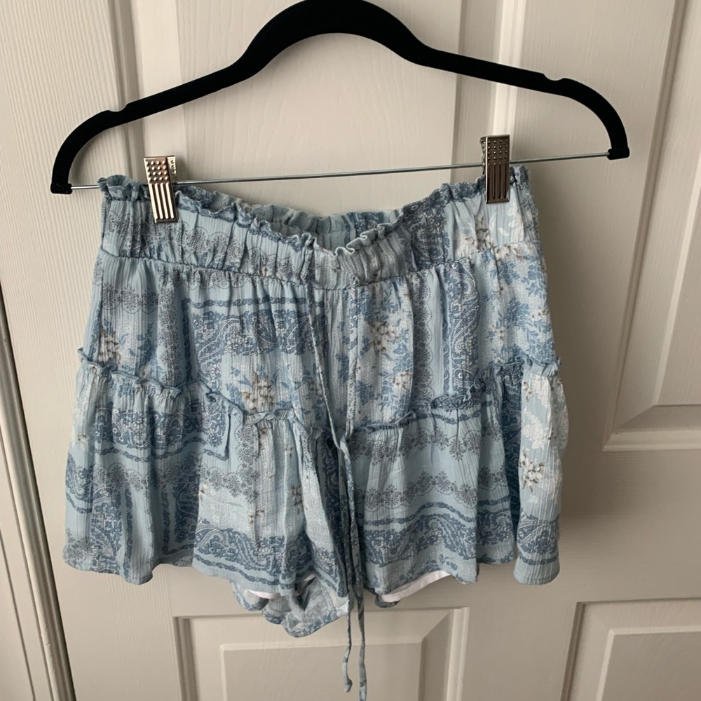 Altard State Flowy Floral Paisley Shorts Skirt Tie